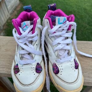 LA Gear High Tops Girls White and Pink Sneakers Size 11